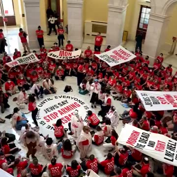 Pro Hamas Rioters Occupying U.S. Capitol Building Following\During Violent Riots Outside(07.24.24)