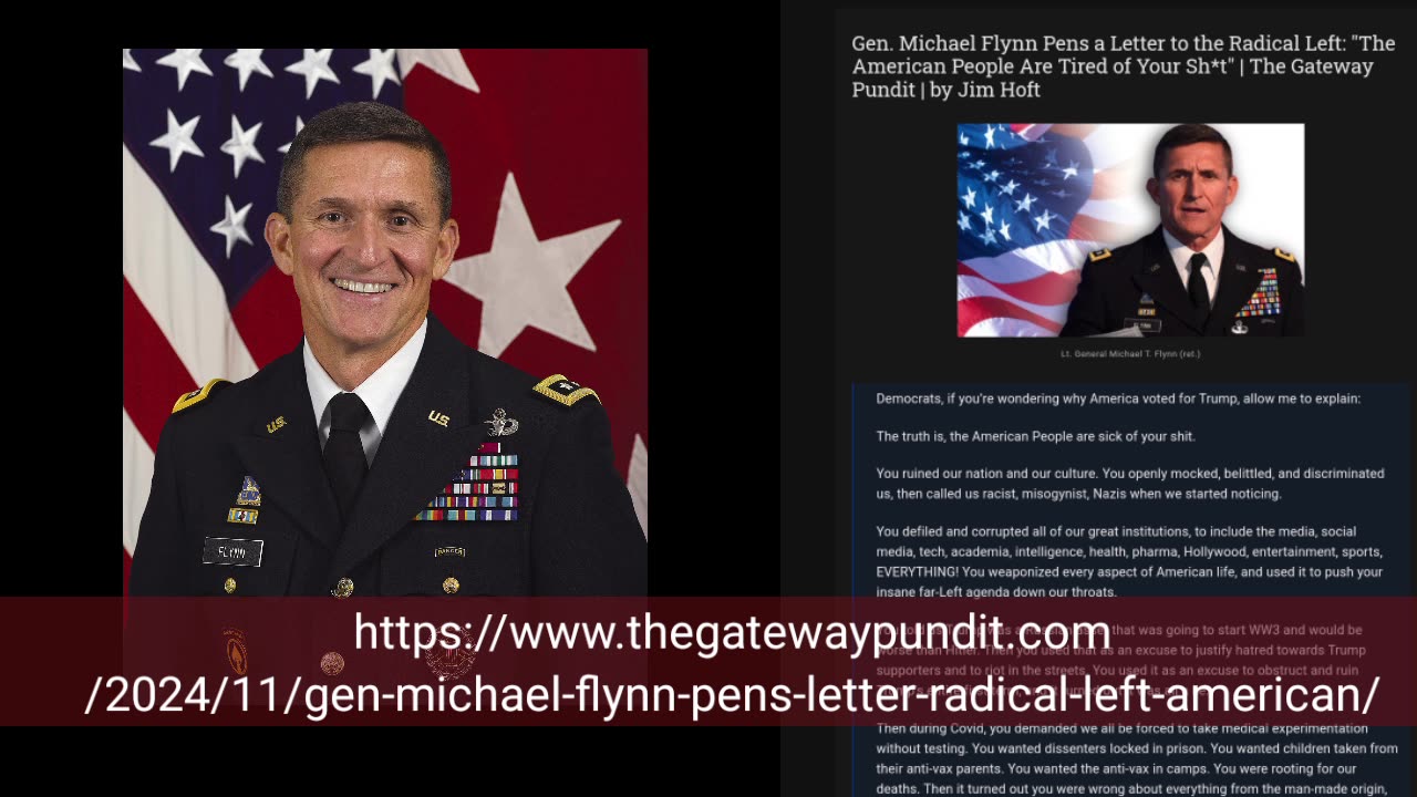 Gen. Michael Flynn Pens a Letter to the Radical Left