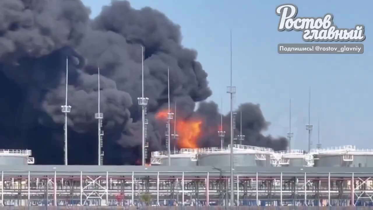 "Russian Oil Depots Blaze in Rostov After Devastating Ukrainian Strike"