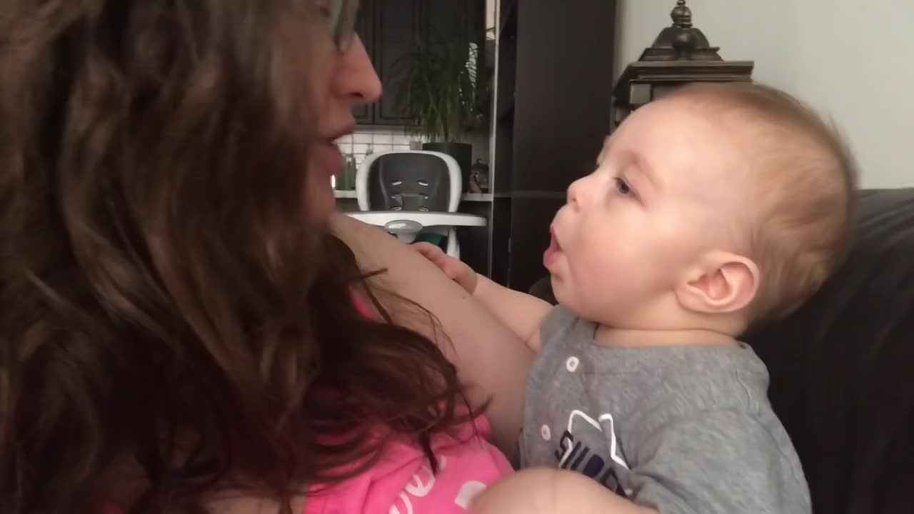 Baby gets Emotional When mom sings opera!