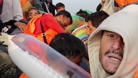 An Afghan illegal immigrant boat heading towards the UK.
