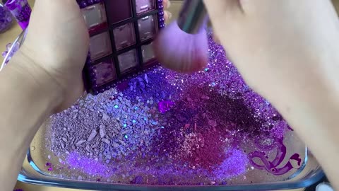 Purple slime Asmr -Mixing make up eye shadow