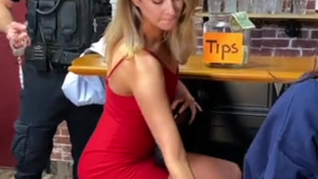 She got caught stealing and got arrested!