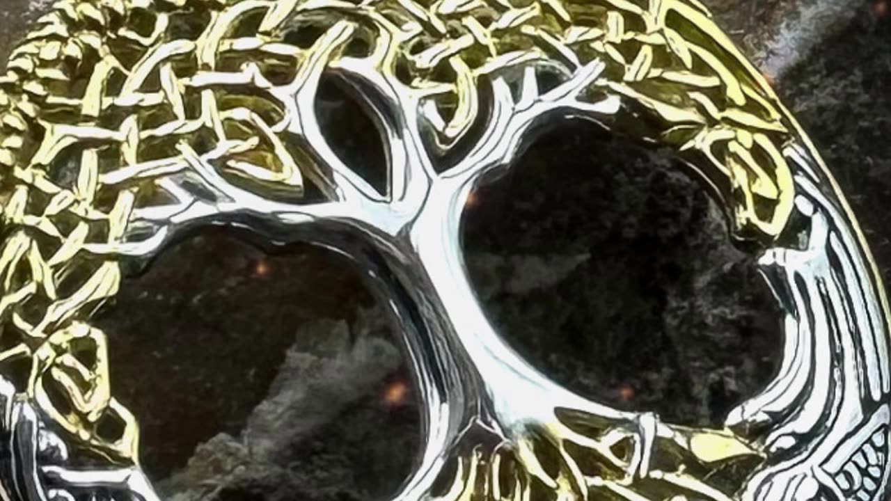 Tree of Life & Chalice Well Pendant in Gold and Silver