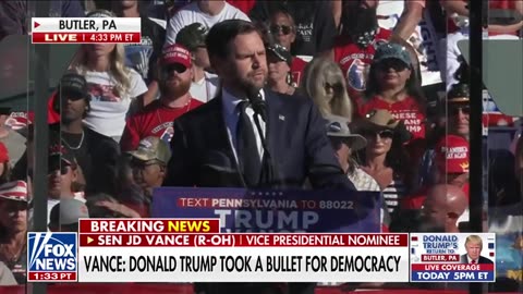 JD Vance addresses Butler, PA rally 'I truly believe God saved Trump's life'