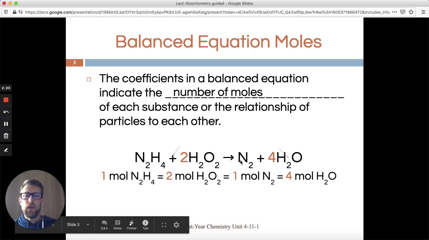 Mole to Mole Conversions (mole ratios) and Introduction to Stoichiometry