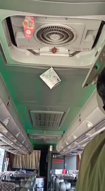 Lighting interior plafon in the bus