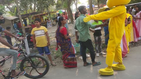 Teddy dance with a cute baby