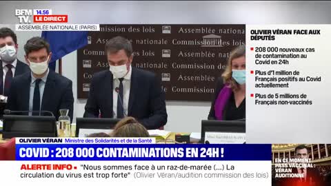 Olivier Véran annonce le pass vaccinal et remet en doute l'accès aux soins des non vaccinés.