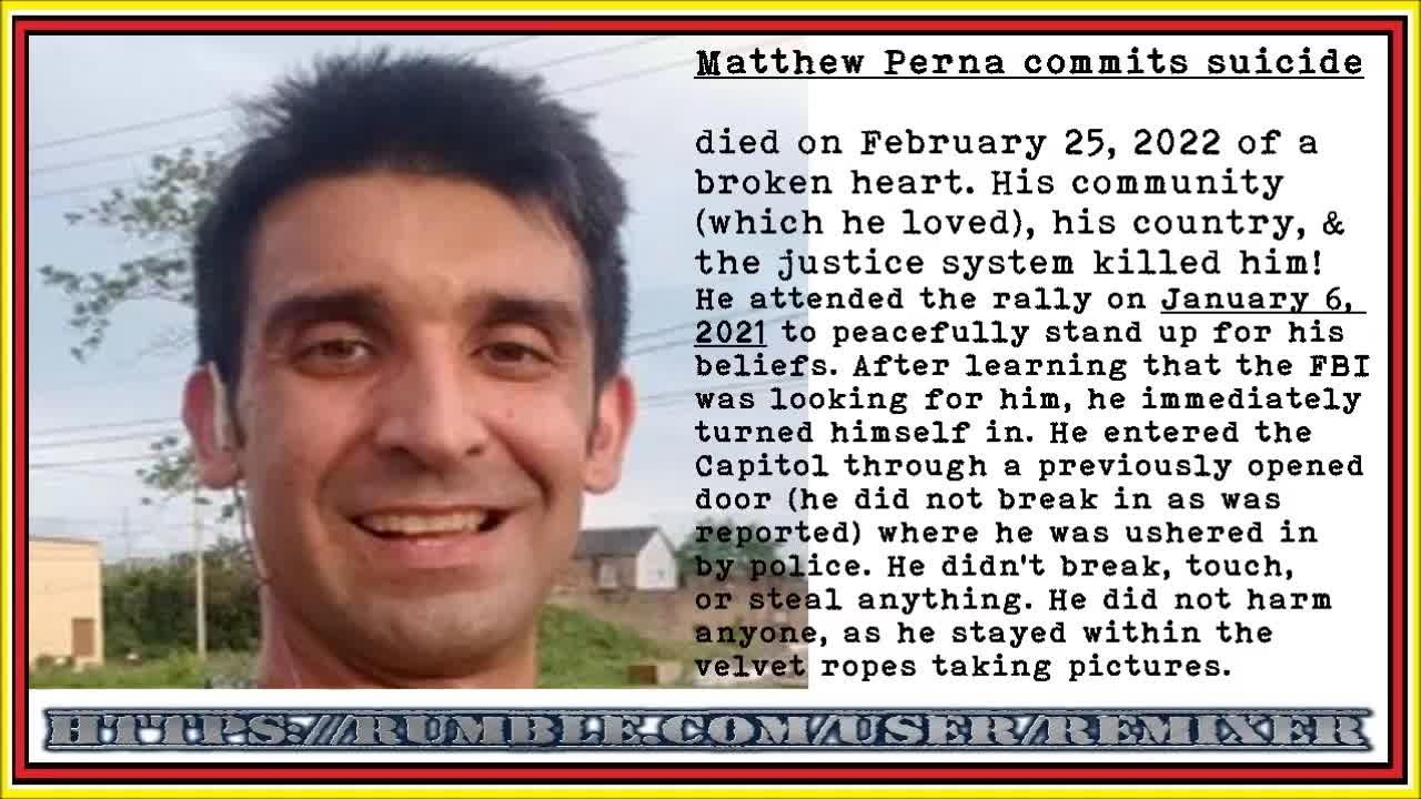 J6 team Matthew Perna commits suicide GITMO, D.C.