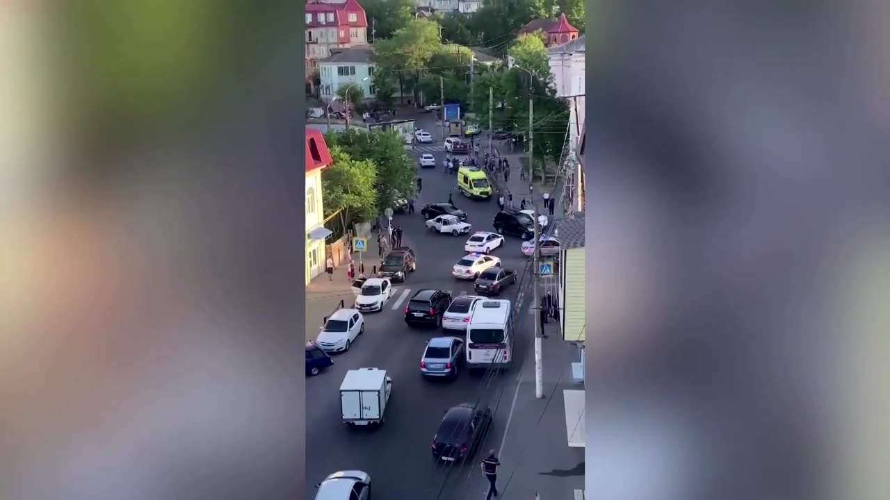 Video shows gunmen shooting in Russia's Makhachkala