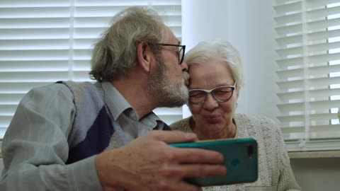 An old woman with old man enjoying the lete # love # life