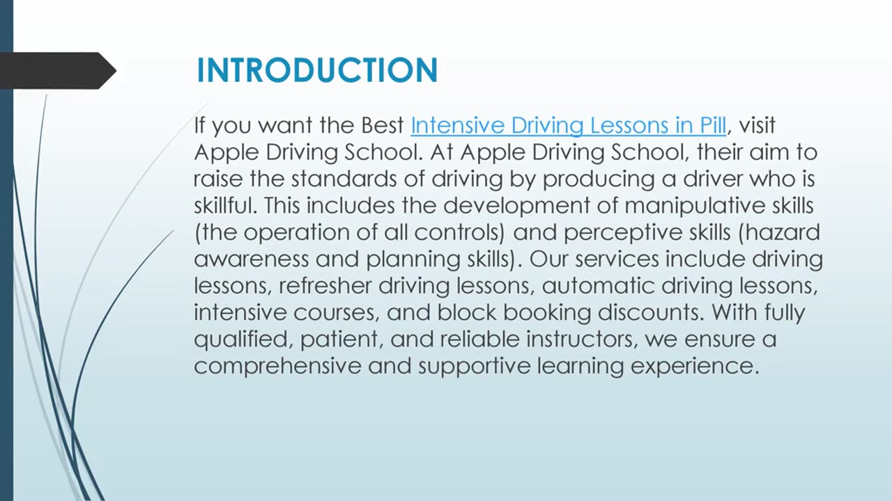 Best Intensive Driving Lessons in Pill