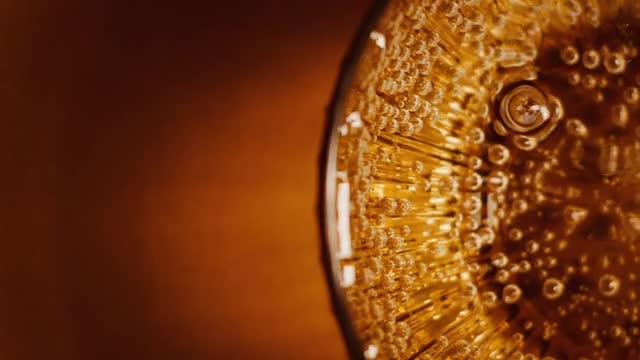 Close up video of beverage in water