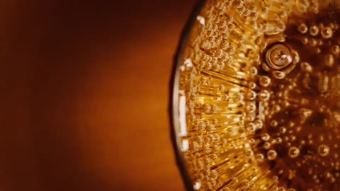 Close up video of beverage in water