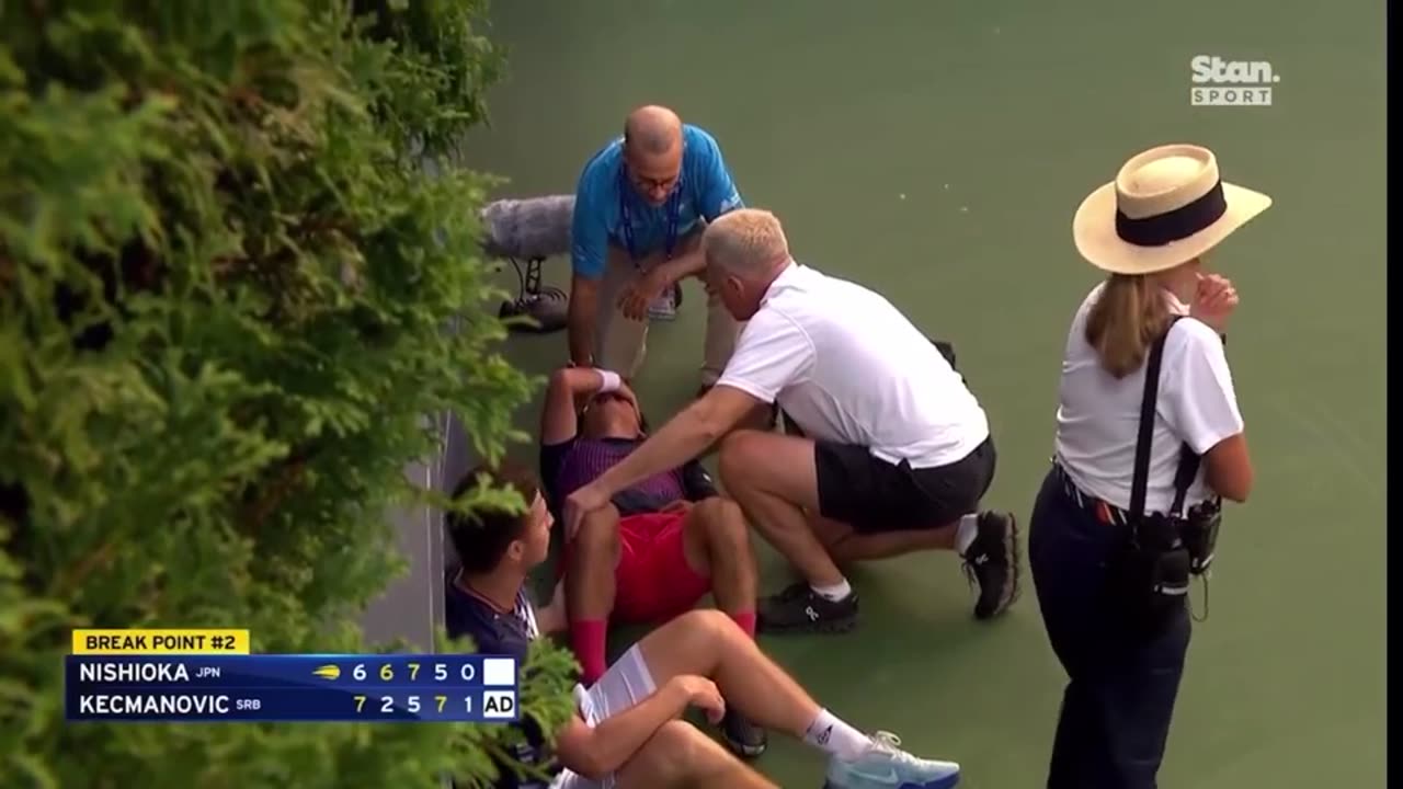 'Trouble breathing': Yoshihito Nishioka collapses on court at US Open - 28th Aug 2024