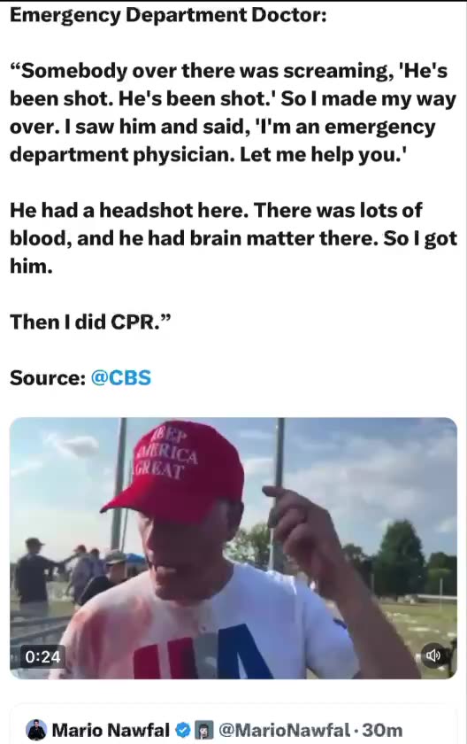 ER Doctor helped a man shot in the head