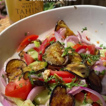 "Elevate Your Salad Game with Savory Eggplant Delight 🥗"