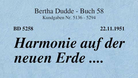 BD 5258 - HARMONIE AUF DER NEUEN ERDE ....