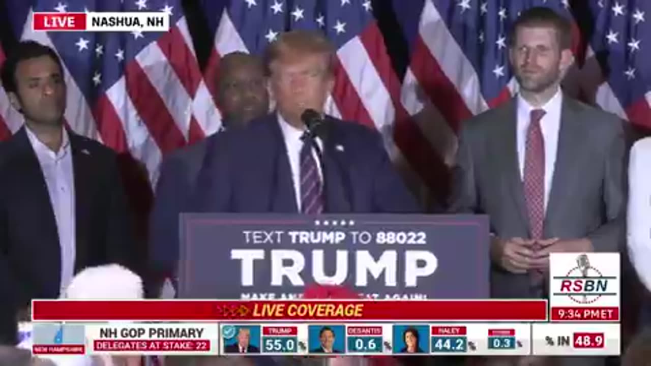 President Trump's Victory Speech in New Hampshire! Trump wins New Hampshire! (Full Speech))