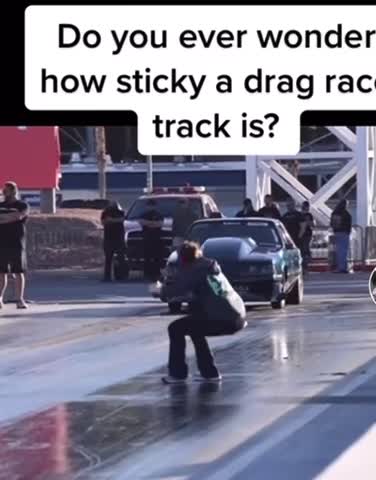 Sticky drag race track