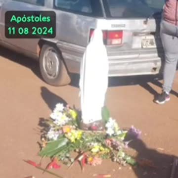 ES COMO UN ESCALOFRÍO... Virgen de Lourdes cayó durante una procesión y permaneció intacta