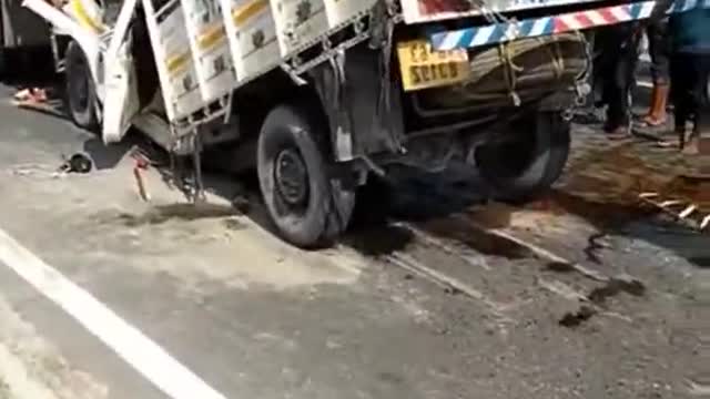 Truck on road accident