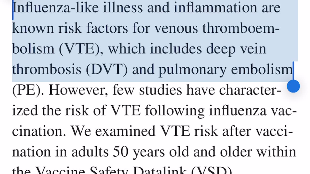 Risk of venous thromboembolism following influenza vaccination