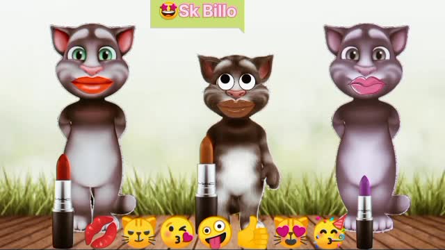 billu colourful lipstick videos | lipstick funny cat videos