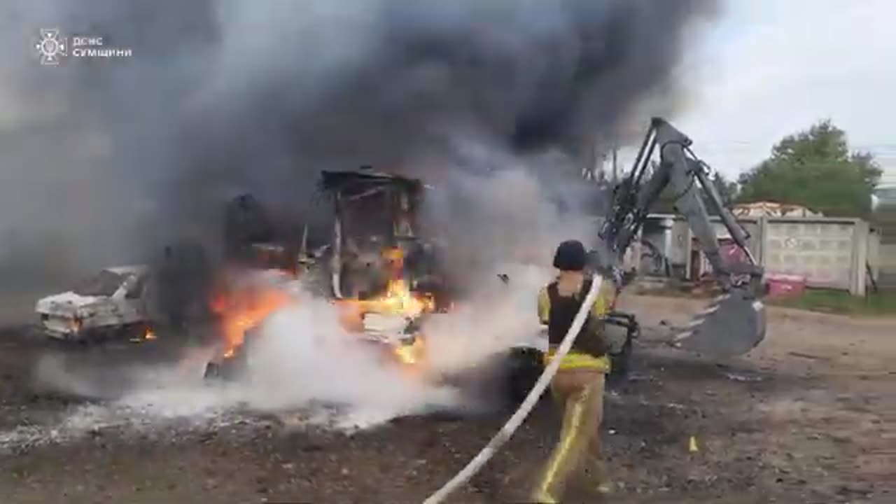 Yampil: rescuers extinguished fires caused by a Russian airstrike