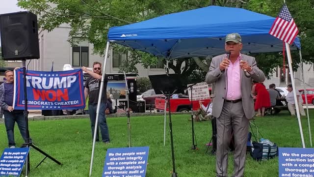 NH State Rep, Al Baldasaro speaks at the rally for statewide audit of all ballots in New Hampshire