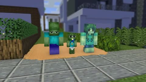 BAD ZOMBIE FAMILY _ SAD ANIMATION MONSTER SCHOOL(MINECRAFT)