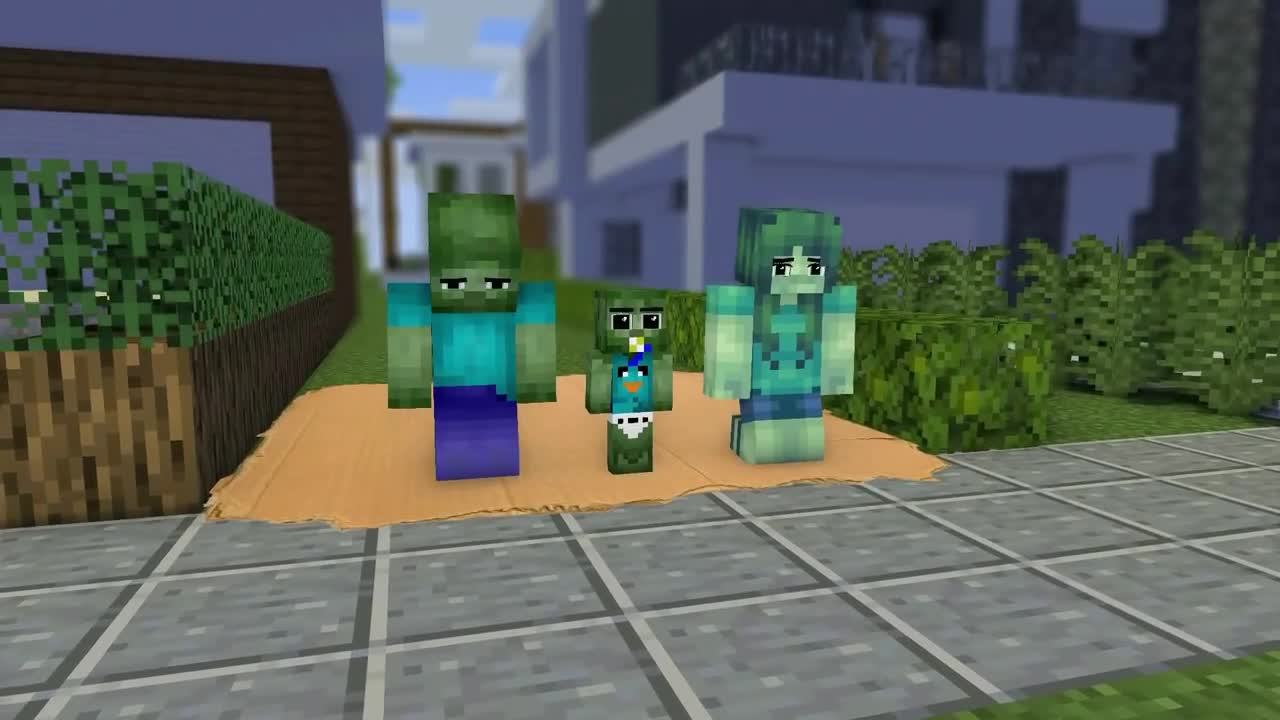 BAD ZOMBIE FAMILY _ SAD ANIMATION MONSTER SCHOOL(MINECRAFT)