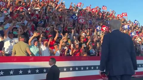 JUST IN: Trump takes the stage in Coachella to a estimated crowd of close to 100,000…