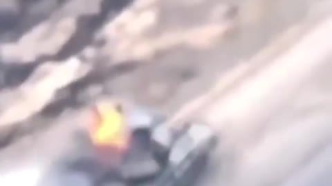 Russian T-72B3 tank being destroyed in Donetsk Oblast