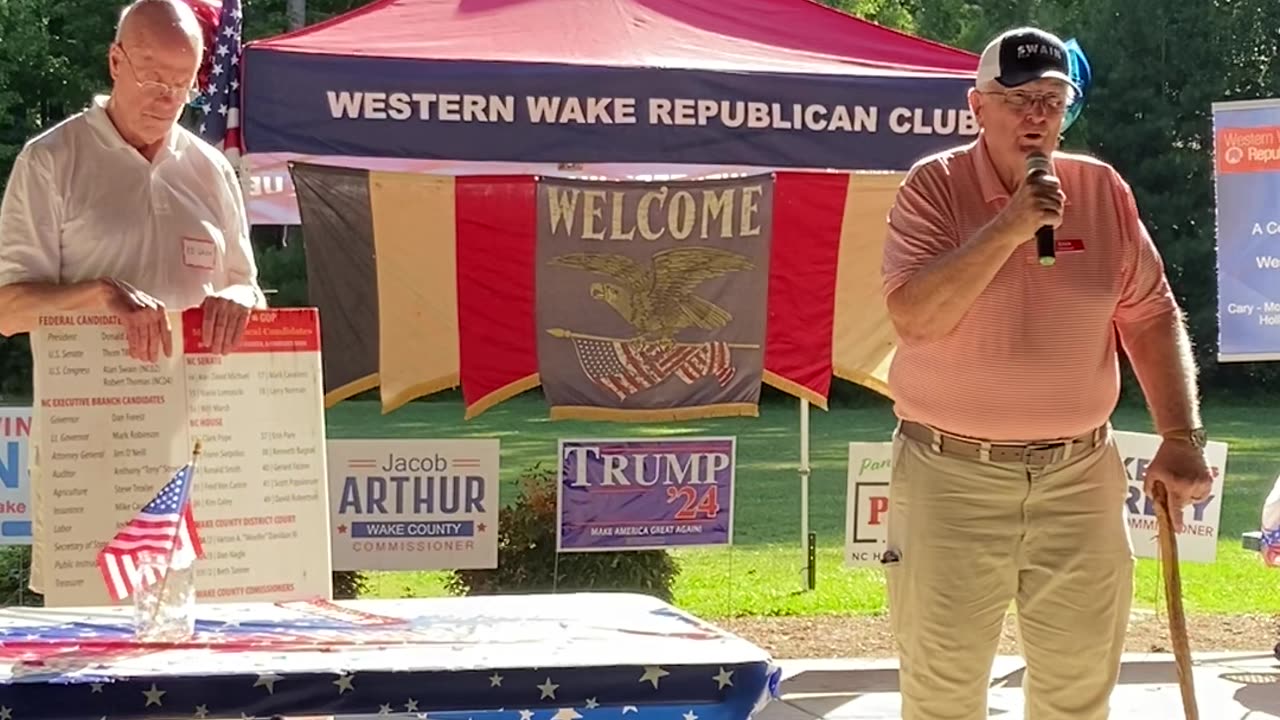 Speaker for Alan Swain @WesternWakeRepublicanClub picnic