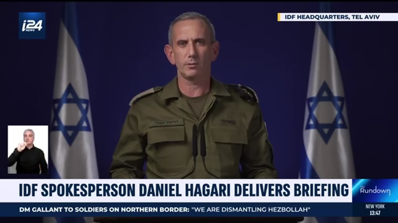 IDF spokesperson Daniel Hagari deliver a statement after Druze Senior officer ki