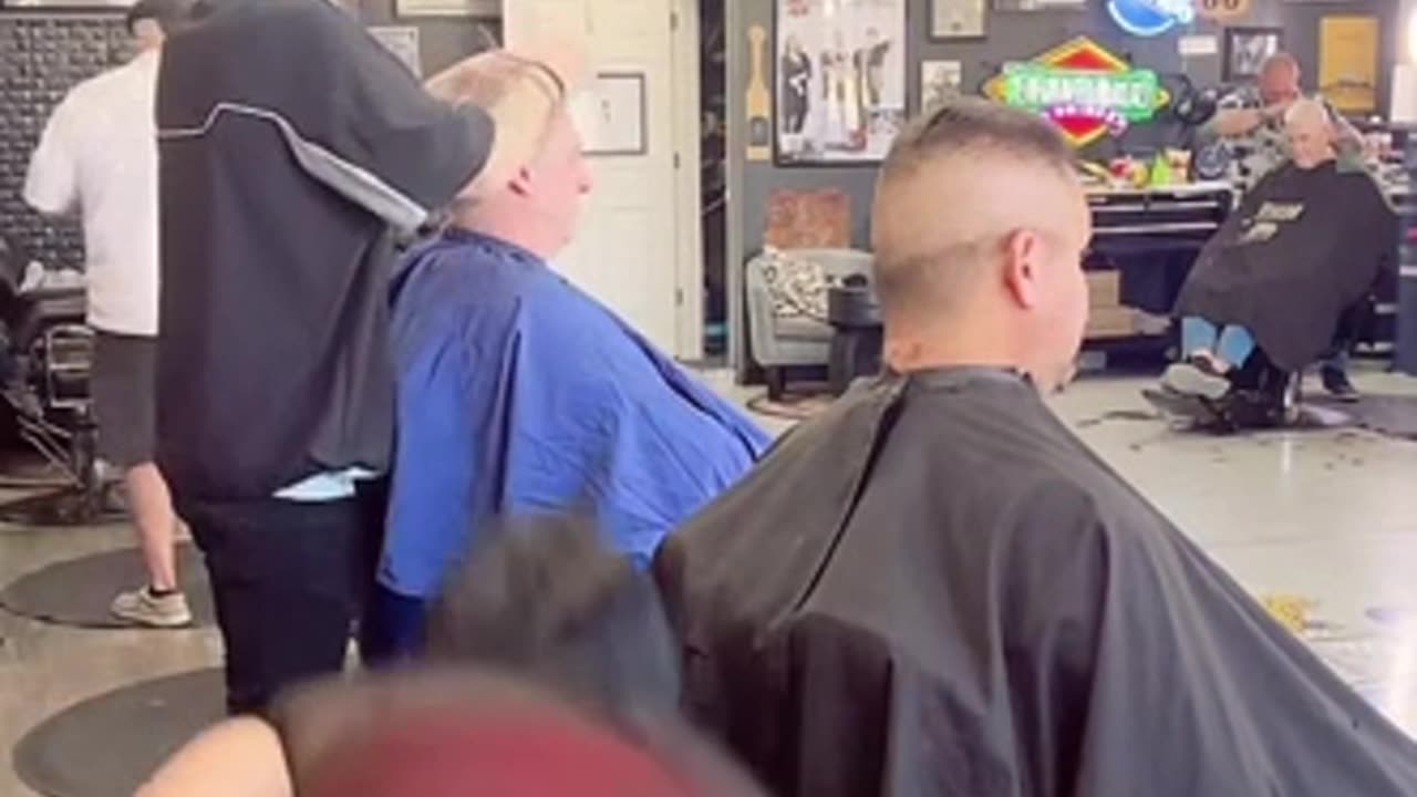 Red G-String Slip in the Barber Shop