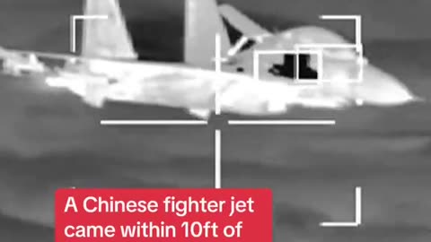 A Chinese fighter jet came withing 10ft of an American B-52 bomber flying over the South China Sea.