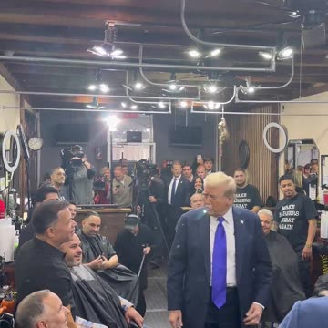 Trump visits Barbershop in Bronx, New York