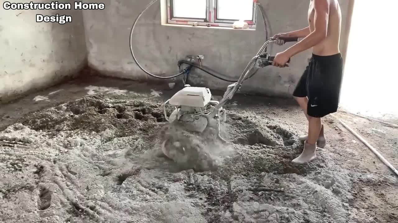 Use machines to blend concrete and sand together