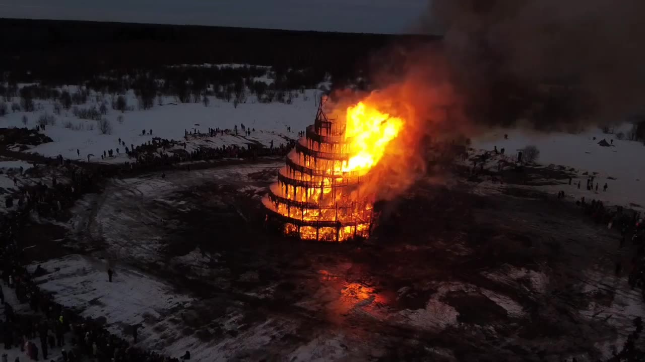 Babylon is falling in front of your eyes - They have built a symbolic Babylon tower in Russia to burn it down