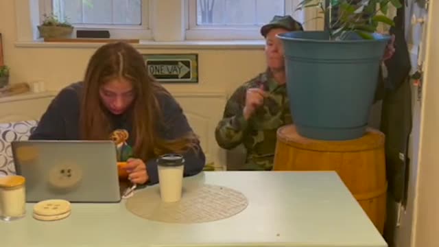 Her happy dance when she sees him!! ❤