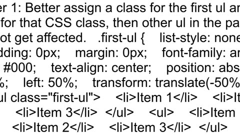 How do I style two different ltulgt tags in HTML amp CSS