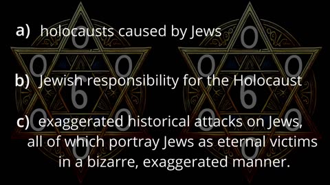 "Holocaust & 6 Million Jews" story used to portray Jews as ETERNAL VICTIMS.