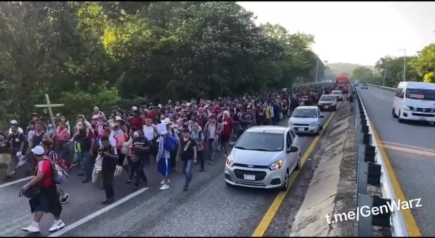 INVASION: 3k-5k Migrant Caravan Breaks Through Police Blockade Headed to US