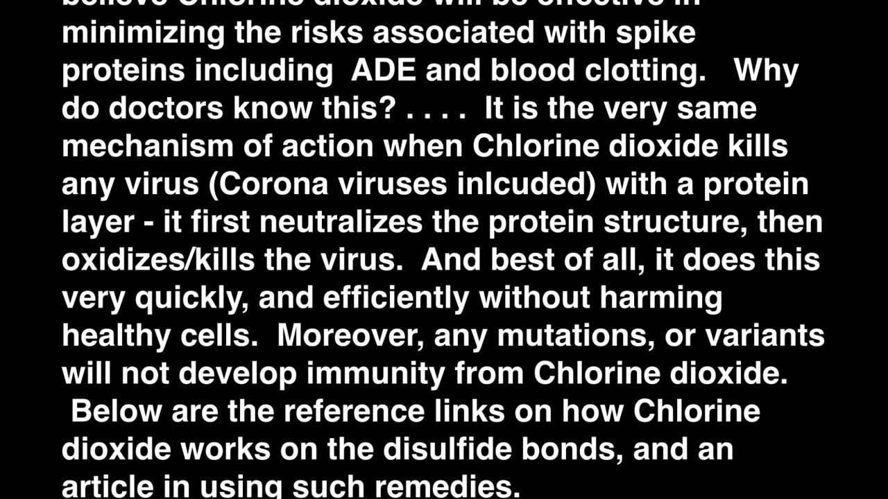 Chlorine Dioxide ‘Vaccines' & Spike Proteins - Dangers And Remedies.