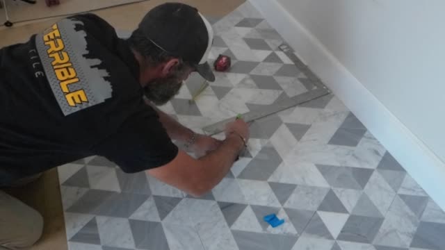 Shower floor installation of in Upper St. Clair