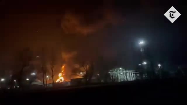 Ukraine war- Large fire rages at fuel depot in Bryansk used as Russian logistics base