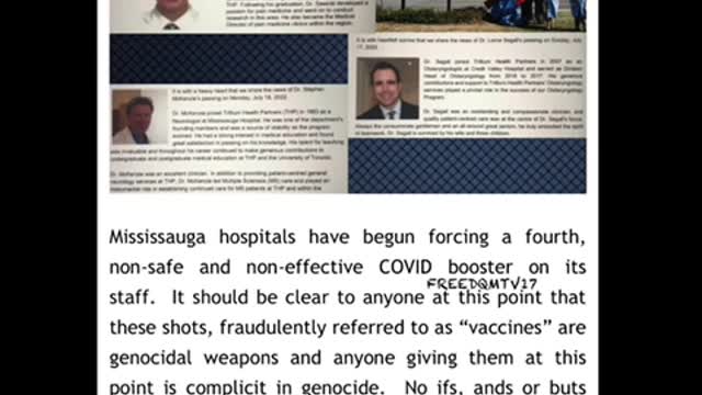 Doctors dying of the vaccine now